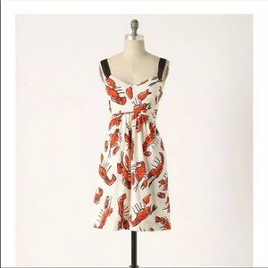 Rare Anthropologie salty seas lobster dress
